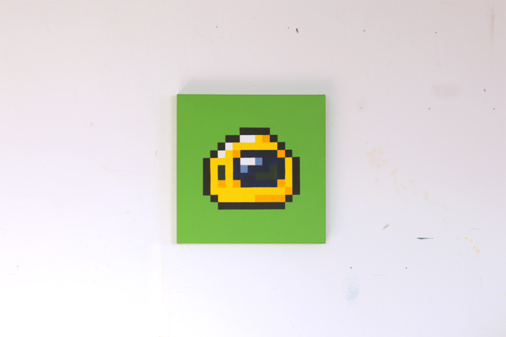 baraduke kissy pixel heroes acrylic fine pixel art painting ivo zibulla leipzig