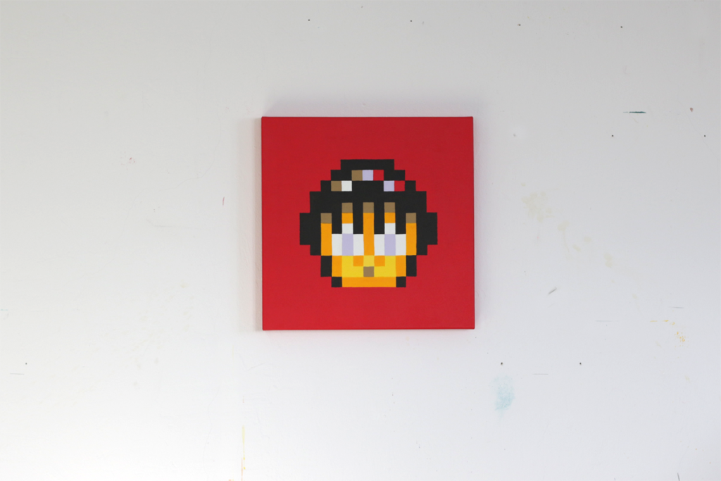 kurumi hime namco pixel heroes acrylic painting ivo zibulla leipzig